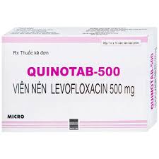 Quinotab-500  (1 vỉ x 10 viên) levo ấn