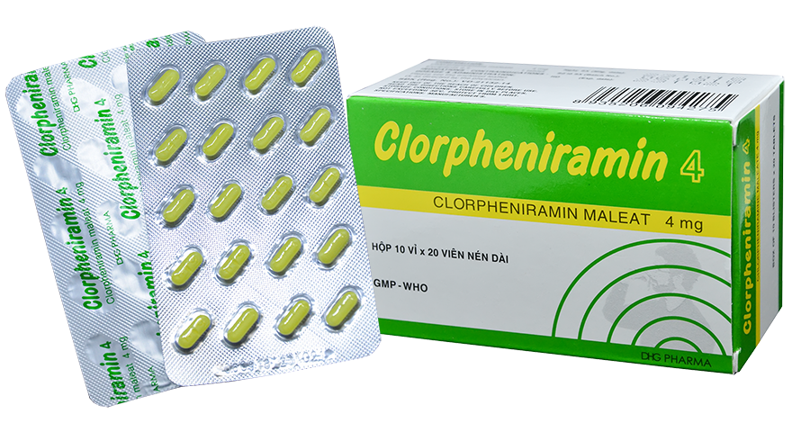 Clorpheniramin 4mg Hậu Giang