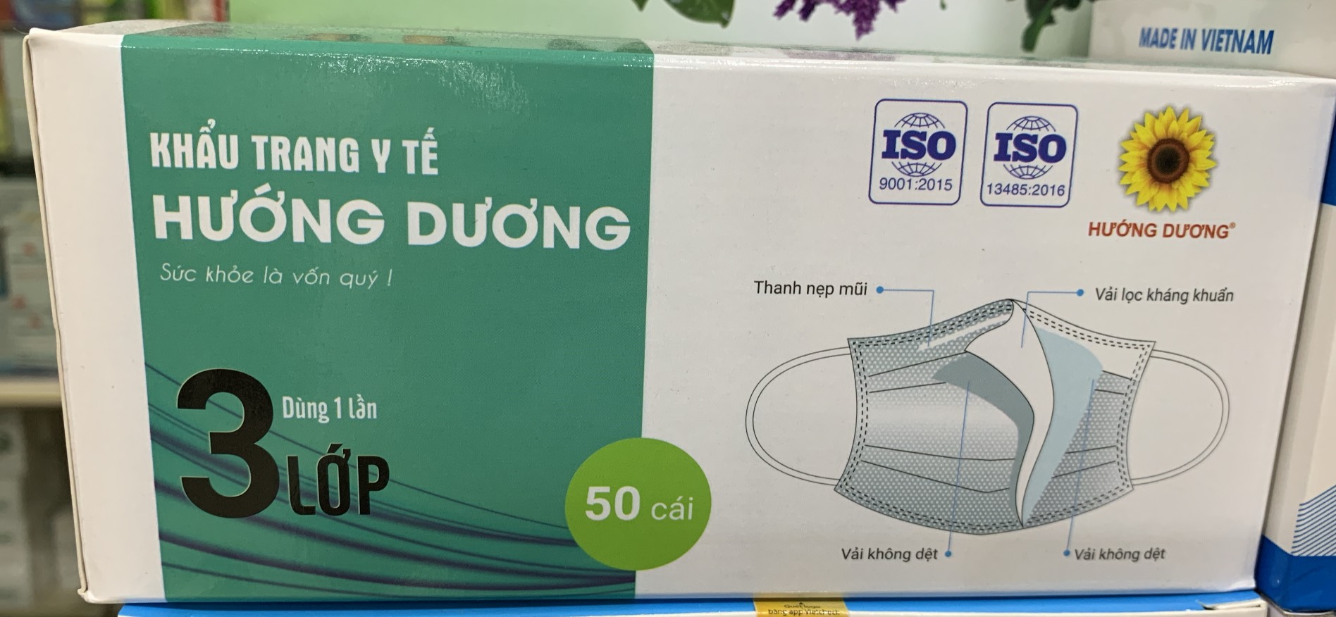 Khẩu trang hướng dương 3 lớp